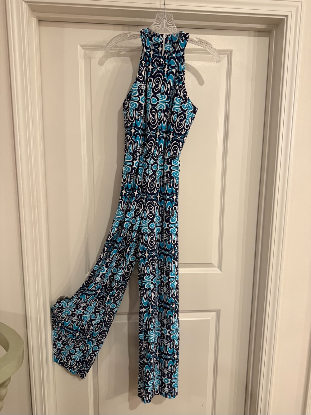 Jude Connally Navy, White & Teal Printed Jumpsuit